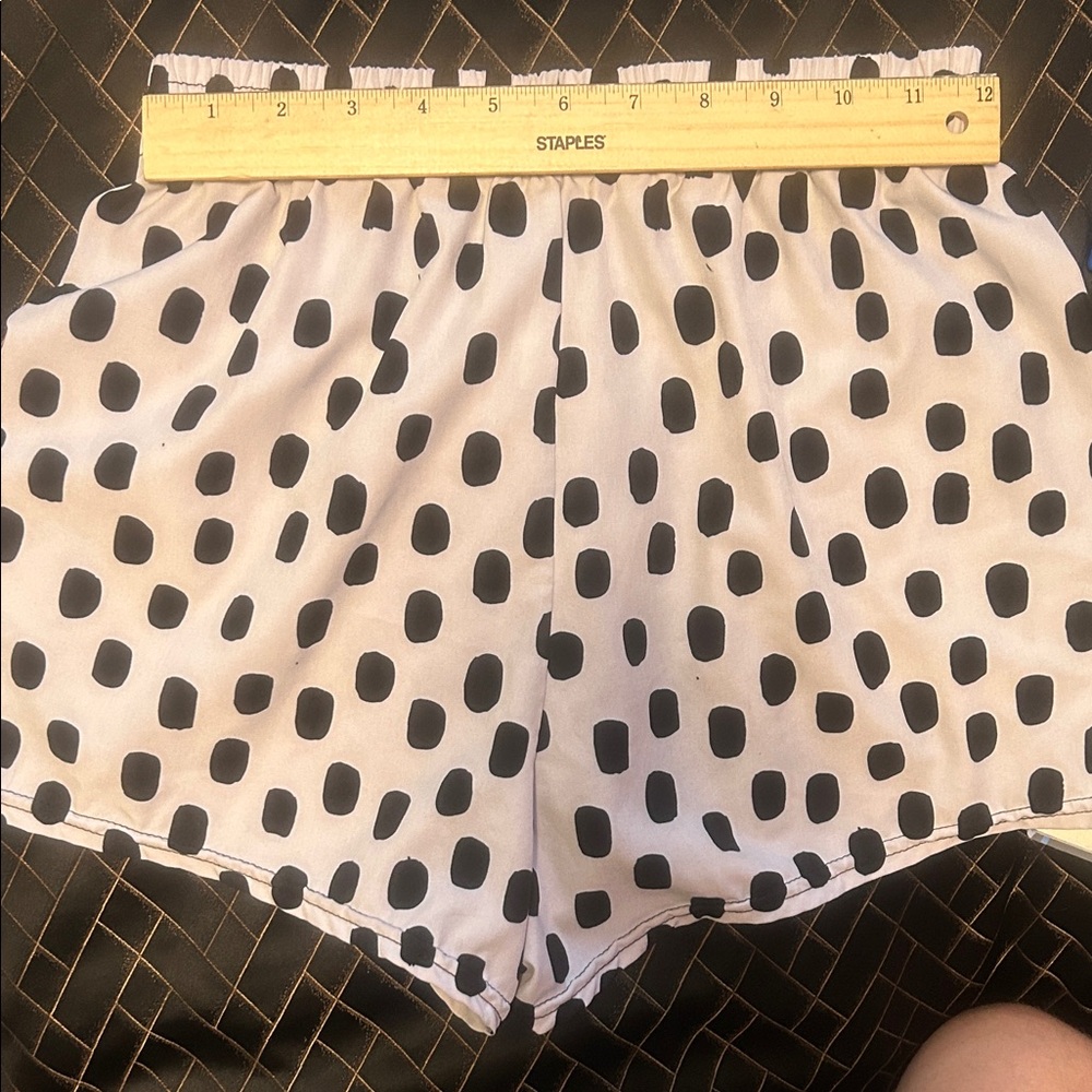Black & White Polka Dot Athletic Shorts - Picture 5 of 5